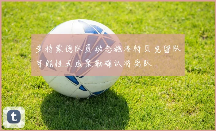 多特蒙德队员动态施洛特贝克留队可能性五成聚勒确认将离队
